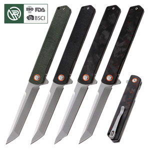 Couteau de poche pliable EDC de haute qualité Bochen avec manche en fibre de carbone broyée et lame D2, couteau de survie pour le camping et la chasse - Product Image 1