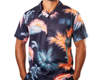 Polo de golf pour homme à séchage rapide, motif tropical, manches courtes, vêtements de sport respirants, polo décontracté pour l'été