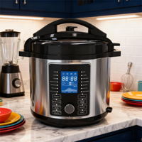 Cuisinière à pression électrique entièrement intelligente de 6 L avec boîtier en acier inoxydable, contrôle numérique, cuve intérieure antiadhésive, fonctions programmables