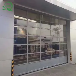 Factory Wholesale Aluminum Alloy Perspective Insulated Tempered Sectional Overhead Glass Garage Door