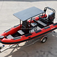 Bateau à nervures de luxe personnalisé Deep V 620 Nouveau design 6.2m 20 pieds Console de bateau de pêche gonflable rigide en aluminium pour divertissement sportif