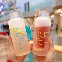 Bouteilles d'eau en verre borosilicate de haute qualité, colorées, portables, vierges, réutilisables, personnalisées, mates, givrées, sportives, motivantes, 450 ml