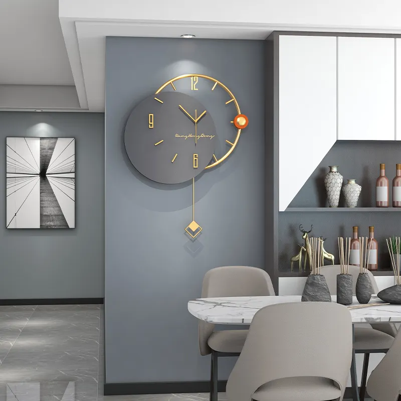 NISEVEN Factory Direct Moderne Dekoration Metallkunst Luxus Große 3D-Uhren Dekor Für Zuhause Bauernhaus Wohnzimmer Große Wanduhr