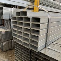 Barra de caja soldada galvanizada de sección hueca ASTM A500, columna de tubo de hierro de 100*50mm, tubo Rectangular A36 Ms y tubos cuadrados Gi