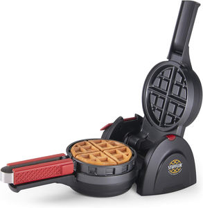 Macchina Elettrica per <span class=keywords><strong>Waffle</strong></span> Belgi Ripieni con Termostato Regolabile, Costruzione in Alluminio, Piastre Grandi e <span class=keywords><strong>Mini</strong></span> per Colazione - Product Image 3