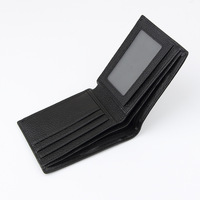 Portefeuille de luxe personnalisé en cuir véritable pour hommes, petit porte-monnaie de styliste, accessoire de business, noir, vente en gros,