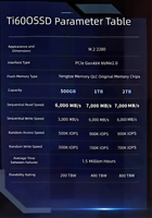 Changjiang Storage Ti600 Asli 7000Mb/s Internal Solid State Drive 1TB NVMe M.2 PCIe4.0 8MB Cache Mendukung PlayStation5 Game PC