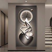 Cadre en aluminium de haute qualité abstrait lumières LED toile photo luxe cristal porcelaine photo diamant horloge mur Art peinture
