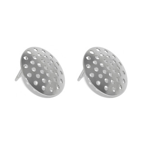 Boucles d'oreilles creuses en acier inoxydable, base en maille, grande taille, accessoires de bijoux DIY - Product Image 3