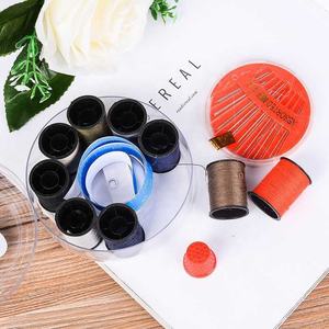 Kit de herramientas de costura, enhebrador de hilo, aguja, cinta métrica, caja de almacenamiento de <span class=keywords><strong>tijera</strong></span> con <span class=keywords><strong>dedal</strong></span>, accesorio de herramienta de costura - Product Image 1