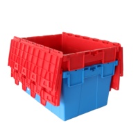 Caisse de rangement en plastique industrielle de haute qualité, boîte de déménagement en plastique avec couvercle