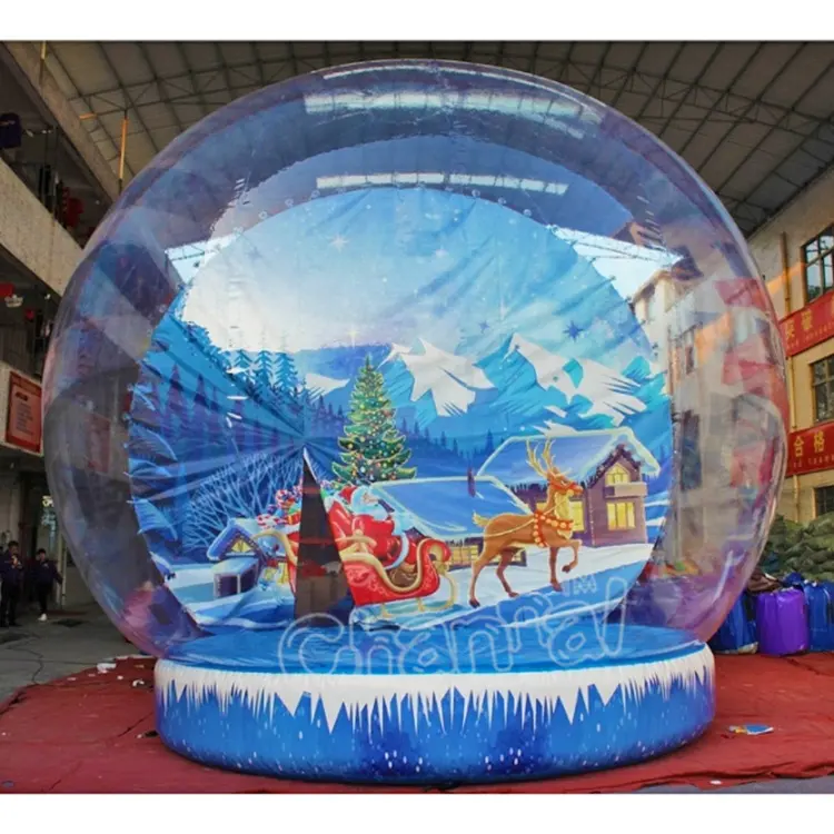 Tùy chỉnh nền Xmas Theme Inflatable Quả cầu tuyết cho doanh số bán hàng