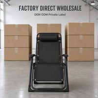 Fauteuil inclinable pliant portable pour la sieste au bureau, avec structure métallique technique à trois plis, design renforcé extra épais toutes saisons