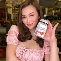 Bonbons Gommes Véganes Naturels au Collagène et Vitamines, Éclaircissants pour la Peau, à la Fraise, à base de L-Glutathion