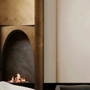 Chimenea de Escultura Moderna de Acero Inoxidable Pulido EX278 para Sala de Estar, Hotel, Salón Interior - Product Image 3