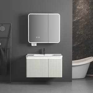 Meuble-lavabo contemporain en bois de chêne de haute qualité - Product Image 1