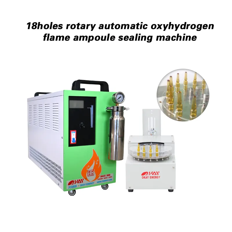 Bench Top Automatic 18 Holes Okay Energy HHO Generator Glass Ampoule Filling And Sealing Machine