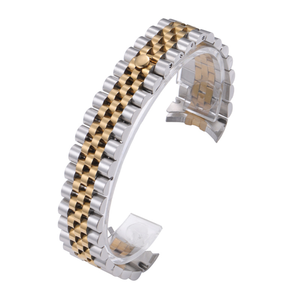 Bracelet de montre intelligente en acier inoxydable 304 respirant, bicolore argent et or rose, avec maillons solides à vis, 13/17/20/21 mm - Product Image 2
