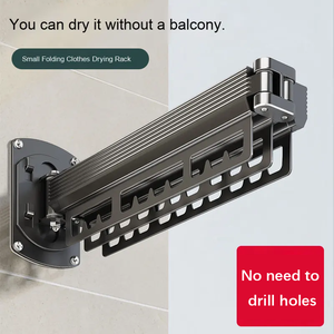 Séchoir à vêtements pliable en acier inoxydable et en aluminium Organisateur de vêtements en métal fonctionnel intérieur et extérieur - Product Image 3