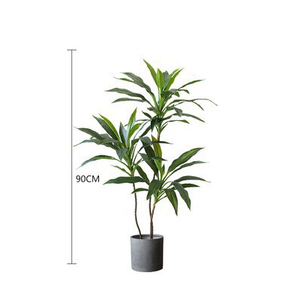 Moderna pianta artificiale sempreverde per interni 90cm/180cm finto velluto verde in vaso in legno brasiliano simulato decorazione d'interni-149 - Product Image 6