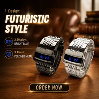 Montres STRYVE pour hommes en vente flash, montres de luxe tendance avec bracelet en acier inoxydable, affichage LED, montre sport de haute qualité