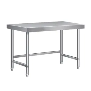 Stainless Steel Table Worktable Kitchen Work Tables Inox Top Commercial Adjustable Meat Processing Kitchen