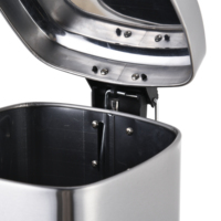 Poubelle à pédale carrée en acier inoxydable 8L à fermeture souple pour salon et bureau Poubelle à pédale WBS014