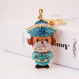 Encantador mono encanto colgante creativo Regalo de Cumpleaños cristal Rhinestone monedero bolso llavero cadena aleación mosquetón llavero - Product Image 4