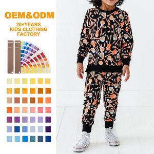 Conjunto Deportivo de Algodón y Bambú para Niños, Trajes Deportivos Orgánicos para Niños, Conjuntos de Sudadera Personalizados de Felpa, Conjuntos de Ropa Sostenible para Niños - Product Image 1