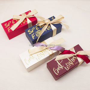 <strong>Rectangle</strong> New Simple Valentine' Day Gift Box Wedding Candy Favor Box <strong>Packaging</strong> with Ribbon Specially for You <strong>Chocolate</strong> Paper OEM - Product Image 2