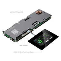JKBMS 16S 48V 150A BMS con Balanceo Activo para Sistema de Almacenamiento de Energía Solar Doméstico LiFePO4, Balanceador de 1A, Bluetooth, RS485, CAN, CE, FCC