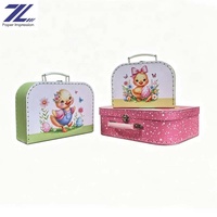 Valise en papier à imprimé animalier safari mignon pour la décoration de la chambre d'enfant et boîte de rangement portable pour jouets