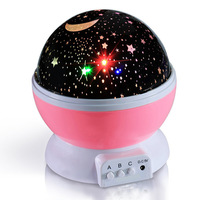 Proyector de luz LED con cielo estrellado giratorio para niños, luz colorida de noche, planetario, luna y estrella, lámpara de regalo