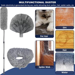 Plumeau en microfibre à poteau épissable de 3 à 14 pieds Plumeau en microfibre 20 + pieds High Reach Cobweb Corner Brush Duster 20 + Ft High Ceiling Cleaning - Product Image 3