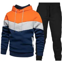Yy001 Men'S Casual Stitching Sweater Hoodie Suit Fleece Warm Sports Autumn And Winter Suit