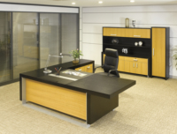 Table de directeur moderne en bois massif Bureau d'ordinateur Bureau personnalisé Table de bureau pour gestionnaires/patron/PDG