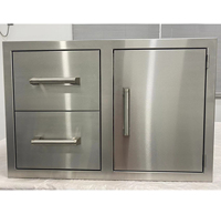 Double paroi intégrée en acier inoxydable 304, deux tiroirs, combinaison de portes, barbecue, Grill, tiroir de cuisine extérieur