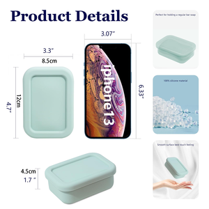 Vazamento Silicone Prova Sabonete Caso Viagem com Drenagem Camada, Tamanho de Viagem Higiene, Sólido Shampoo Bar Titular Sabonete Box - Product Image 5