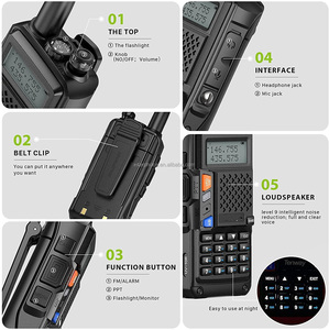 Radio bidirectionnelle professionnelle longue portée 50 km, talkie-walkie pour radio <span class=keywords><strong>CB</strong></span> double bande UV-10R, 6W, batterie 2500-3000mAh, VHF/UHF, USB - Product Image 2
