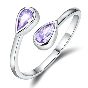 Isunni 925 En Argent Sterling Juin Novembre Birthstone Ouverture Réglable Anneau Pour Les Femmes - Product Image 2