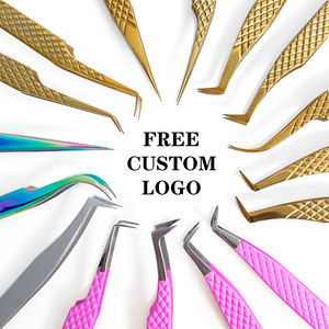 Pinset plastik perak profesional ujung serat terbaik Pinset Baja tahan karat logo kustom - Product Image 5