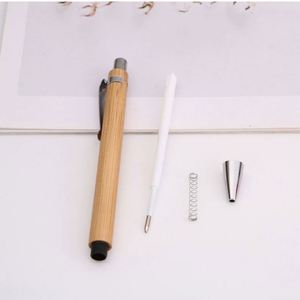 Bolígrafos Retráctiles de Bambú Personalizados, Punta Mediana de 1.0 mm, Tinta Negra - Ideales para Regalos Promocionales y Escritura Ecológica - Product Image 4