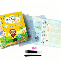 Cahier de calligraphie pour enfants d'âge préscolaire, reliure spirale, impression offset, papier d'art, rainure réutilisable, logo personnalisé, fabrication directe