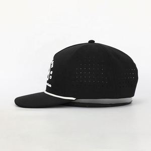 Vente en gros Casquette de golf personnalisée de haute qualité en caoutchouc gaufré avec logo en polyester découpé au laser Casquette de baseball imperméable Gorras à 5 panneaux - Product Image 3