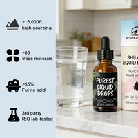 Shilajit al por Mayor, 100% Puro y Natural, Resina de Shilajit en Gotas Líquidas y Resina de Shilajit Probada en Laboratorio, Rica en Ácido Fúlvico