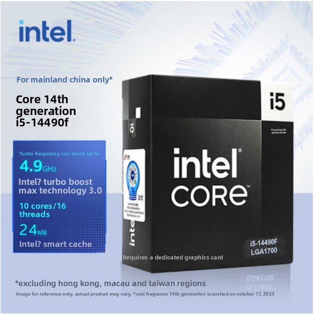 For Core I5-14490F 14th-Generation 10-core 24 MB L3 Cache 64-Bit Desktop PC CPU Processor OEM Box Compatible with Z790