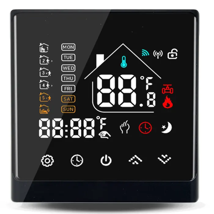 Telin Thermostat WI-FI à écran tactile Programmable hebdomadaire pour chauffage par le sol Thermostat sans fil WIFI Tuya