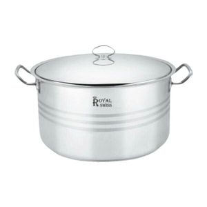 Design classico 28cm metallo Stock Pot Ensemble con copertura XL 3 pezzi induzione e stufa a Gas compatibile Logo personalizzato - Product Image 1