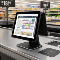 Terminal POS Kasir Layar Sentuh 15,6 inci, Sistem POS All-in-One, Mesin Printer Kasir untuk Restoran dan Ritel