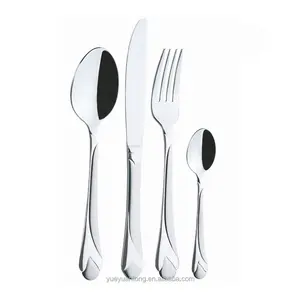 Modern 72 piece stainless steel silver mirror satin cutlery